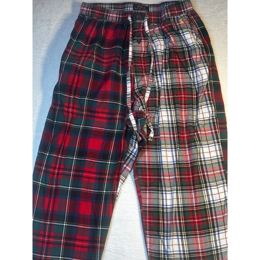 Polo Ralph Lauren Mens‎ Medium Cotton Lounge Pajama Red Plaid Pants
